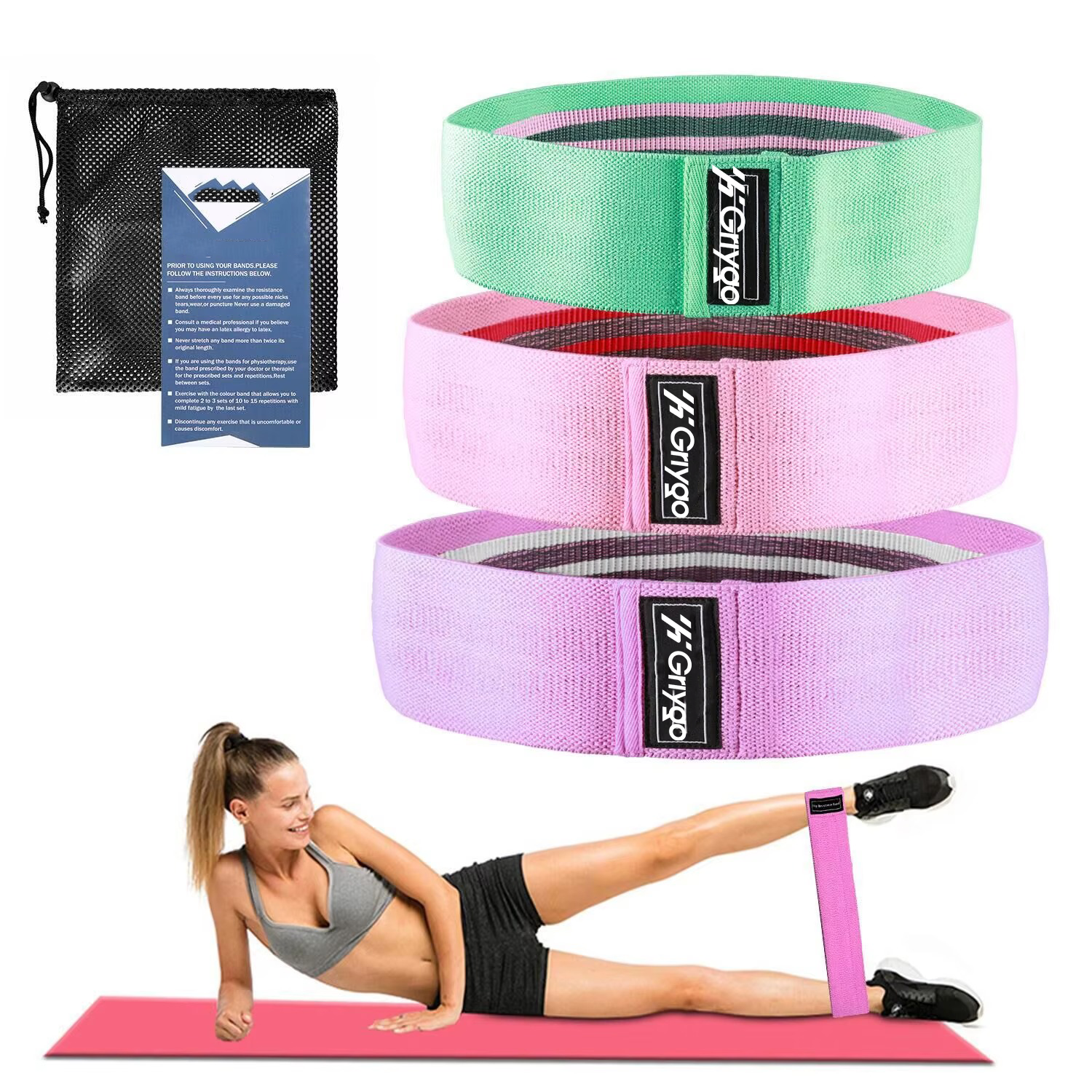 Potencialize o Resultado dos Seus Exercícios GRIYGO BootyPro – Segurança e Versatilidade em um Único Elástico!