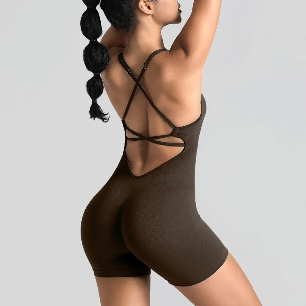 Conjunto de yoga para academia feminina, justo, curto, alta elasticidade, exercício integrado, roupa de trabalho, sutiã esportivo, macacão, conjunto de academia feminino