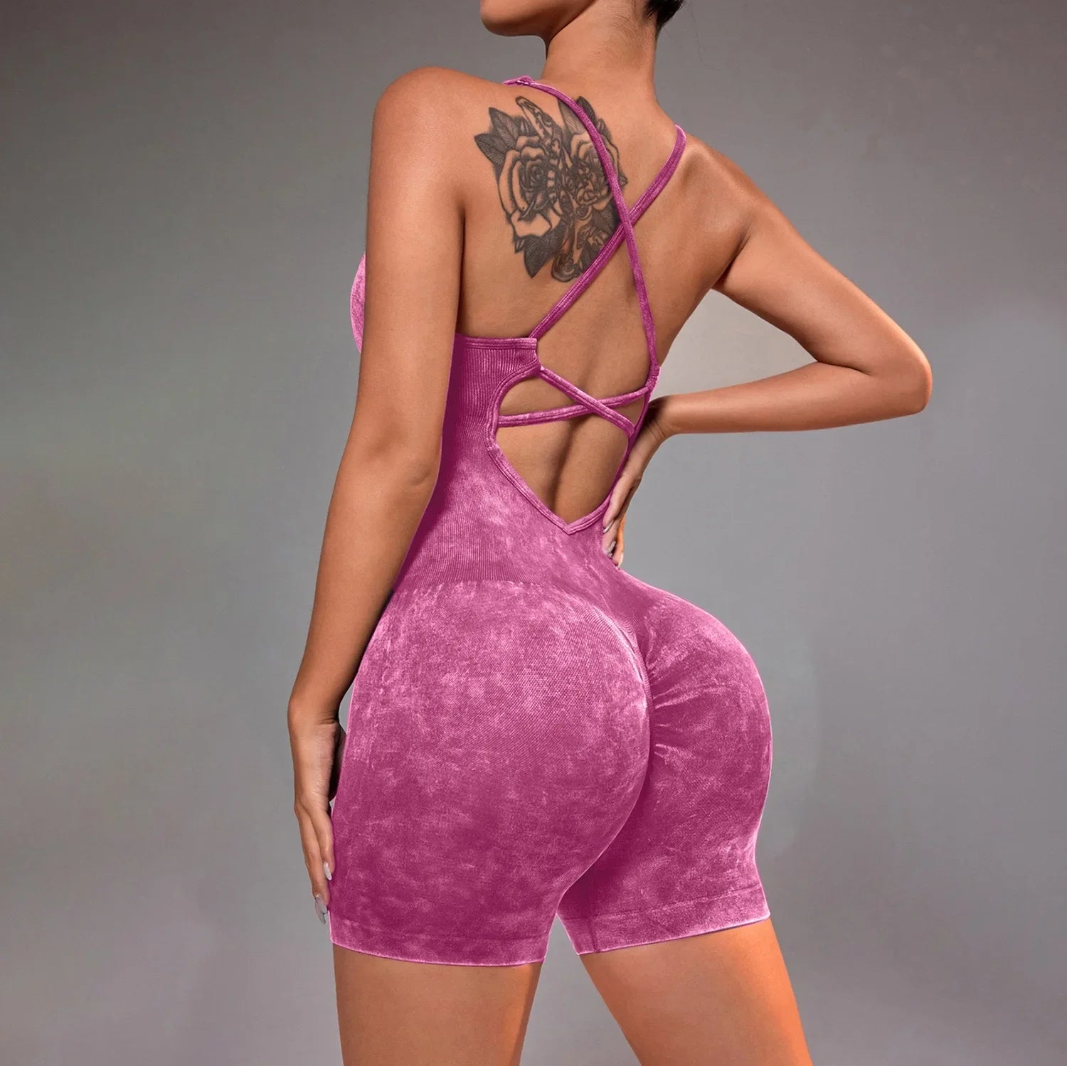 Conjunto de yoga para academia feminina, justo, curto, alta elasticidade, exercício integrado, roupa de trabalho, sutiã esportivo, macacão, conjunto de academia feminino