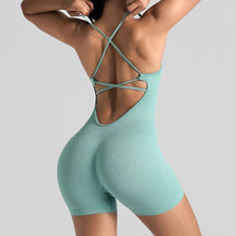 Conjunto de yoga para academia feminina, justo, curto, alta elasticidade, exercício integrado, roupa de trabalho, sutiã esportivo, macacão, conjunto de academia feminino