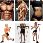 Conjunto de faixas de resistência com barra de fitness, treino, academia, puxar corda, yoga, tubo de látex, esportes, equipamento de exercício elástico para casa