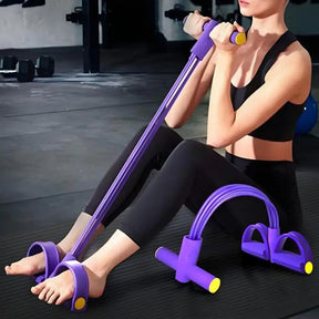 Faixa de resistência para pedal de 6 tubos, com alça, corda de tensão multifuncional, elástica, extrator de pedal de ioga, treinador de alongamento corporal