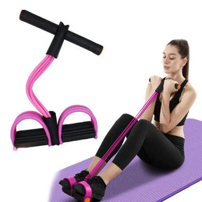 Faixa de resistência para pedal de 6 tubos, com alça, corda de tensão multifuncional, elástica, extrator de pedal de ioga, treinador de alongamento corporal
