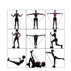 Conjunto de faixas de resistência com barra de fitness, treino, academia, puxar corda, yoga, tubo de látex, esportes, equipamento de exercício elástico para casa