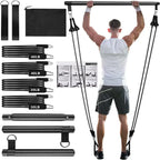 Conjunto de faixas de resistência com barra de fitness, treino, academia, puxar corda, yoga, tubo de látex, esportes, equipamento de exercício elástico para casa