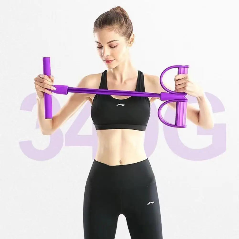 Faixa de resistência para pedal de 6 tubos, com alça, corda de tensão multifuncional, elástica, extrator de pedal de ioga, treinador de alongamento corporal