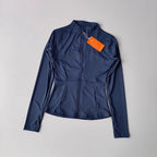 Jaqueta de fitness de yoga feminina, jaqueta profissional de secagem rápida de ajuste fino, corrida de emagrecimento esportes manga comprida terno de yoga topo