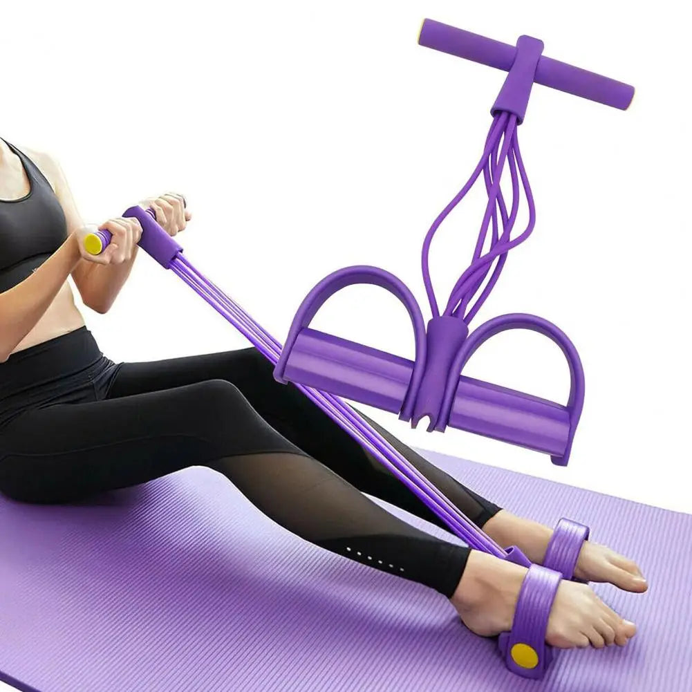 Faixa de resistência para pedal de 6 tubos, com alça, corda de tensão multifuncional, elástica, extrator de pedal de ioga, treinador de alongamento corporal
