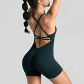 Conjunto de yoga para academia feminina, justo, curto, alta elasticidade, exercício integrado, roupa de trabalho, sutiã esportivo, macacão, conjunto de academia feminino