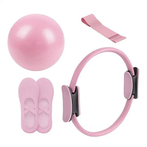 Novo conjunto de bola e anel de pilates, anel de fitness para pilates, faixa de resistência, equipamento fitness para gravidez pós-parto