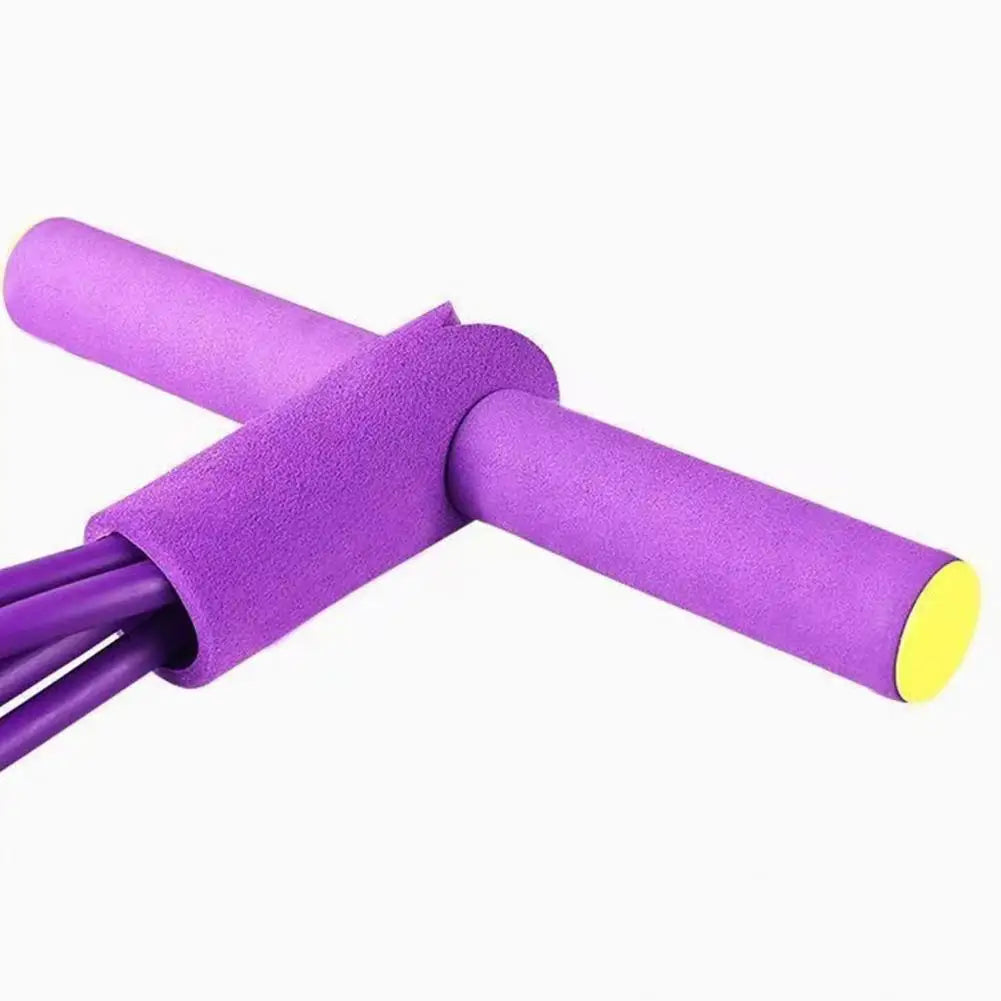 Faixa de resistência para pedal de 6 tubos, com alça, corda de tensão multifuncional, elástica, extrator de pedal de ioga, treinador de alongamento corporal
