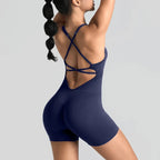 Conjunto de yoga para academia feminina, justo, curto, alta elasticidade, exercício integrado, roupa de trabalho, sutiã esportivo, macacão, conjunto de academia feminino