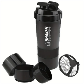Garrafa shaker com recipiente de energia 2 camadas shakes de proteína em pó garrafa shaker garrafa de água esportiva ideal para esportes ginásio fitness