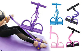 Faixa de resistência para pedal de 6 tubos, com alça, corda de tensão multifuncional, elástica, extrator de pedal de ioga, treinador de alongamento corporal