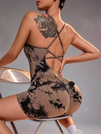 Conjunto de yoga para academia feminina, justo, curto, alta elasticidade, exercício integrado, roupa de trabalho, sutiã esportivo, macacão, conjunto de academia feminino