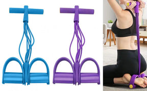 Faixa de resistência para pedal de 6 tubos, com alça, corda de tensão multifuncional, elástica, extrator de pedal de ioga, treinador de alongamento corporal