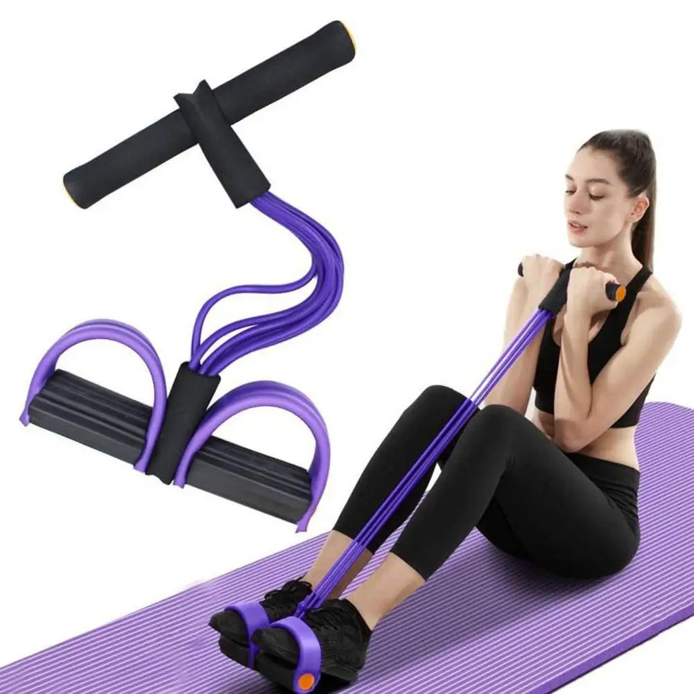 Faixa de resistência para pedal de 6 tubos, com alça, corda de tensão multifuncional, elástica, extrator de pedal de ioga, treinador de alongamento corporal