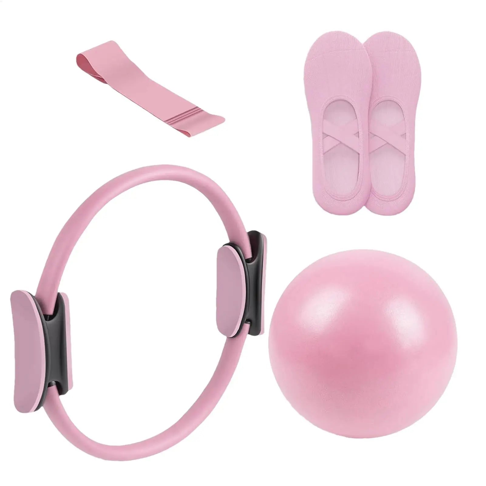 Novo conjunto de bola e anel de pilates, anel de fitness para pilates, faixa de resistência, equipamento fitness para gravidez pós-parto