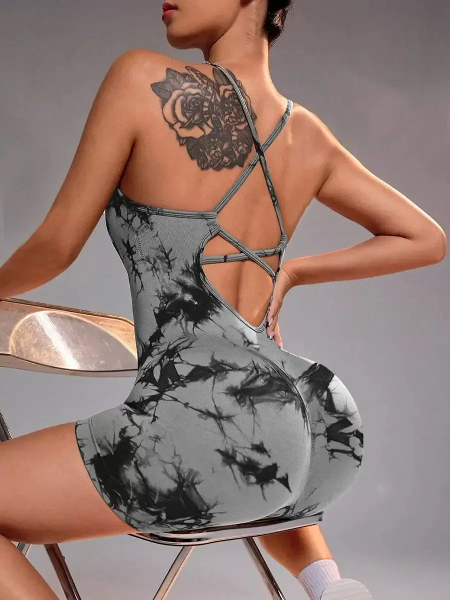 Conjunto de yoga para academia feminina, justo, curto, alta elasticidade, exercício integrado, roupa de trabalho, sutiã esportivo, macacão, conjunto de academia feminino