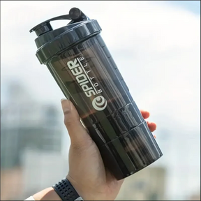Garrafa shaker com recipiente de energia 2 camadas shakes de proteína em pó garrafa shaker garrafa de água esportiva ideal para esportes ginásio fitness