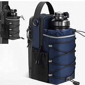 bolsa crossbody com base magnética que segura sua garrafa, celular e mais — enquanto você foca no treino.
