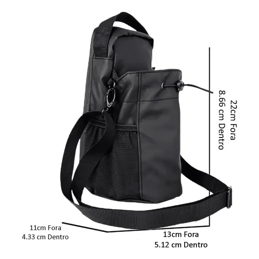 bolsa crossbody com base magnética que segura sua garrafa, celular e mais — enquanto você foca no treino.